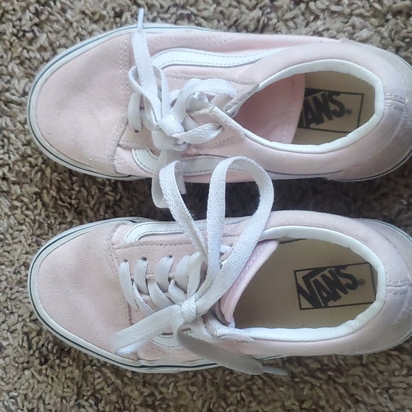 Light pink and white girls vans sneakers size 1 - Picture 5 of 6